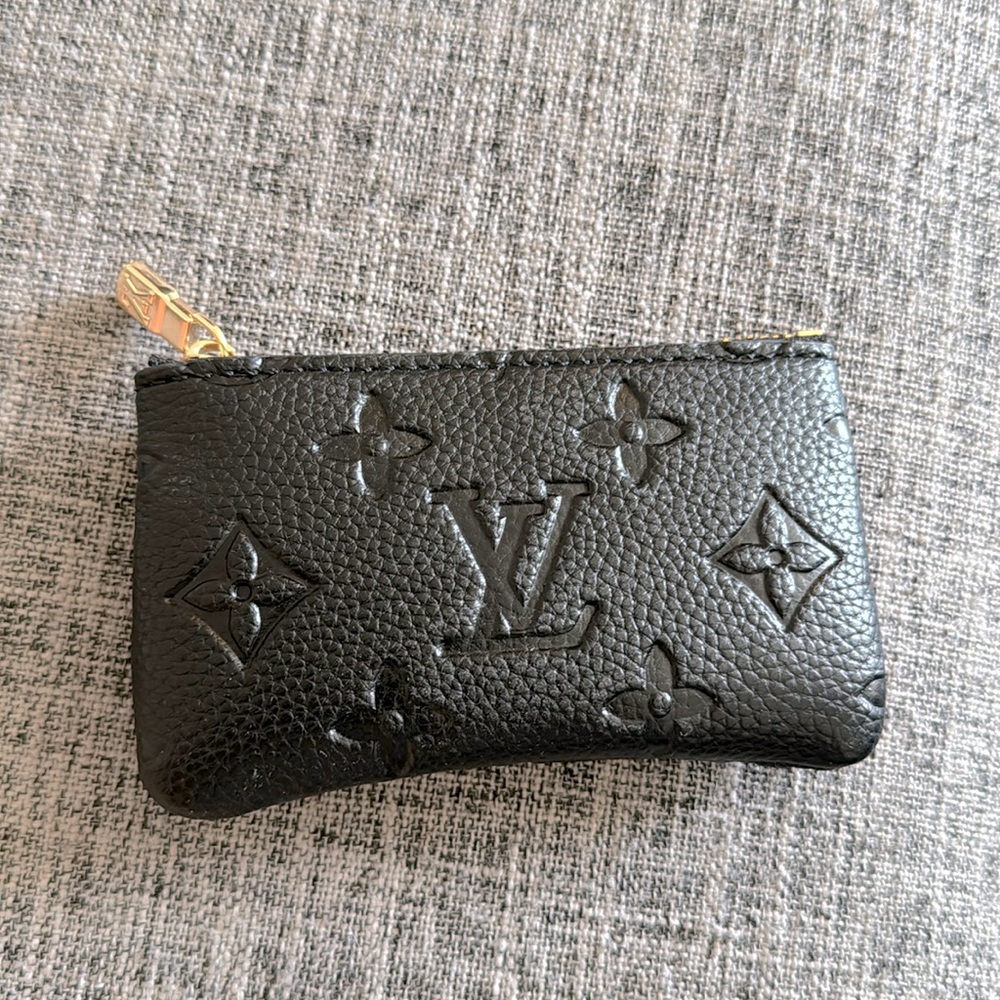 LV black empreinte key pouch